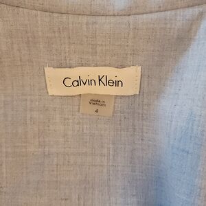 Calvin Klein Light Blue Zipper Belted Sleeveless Dress